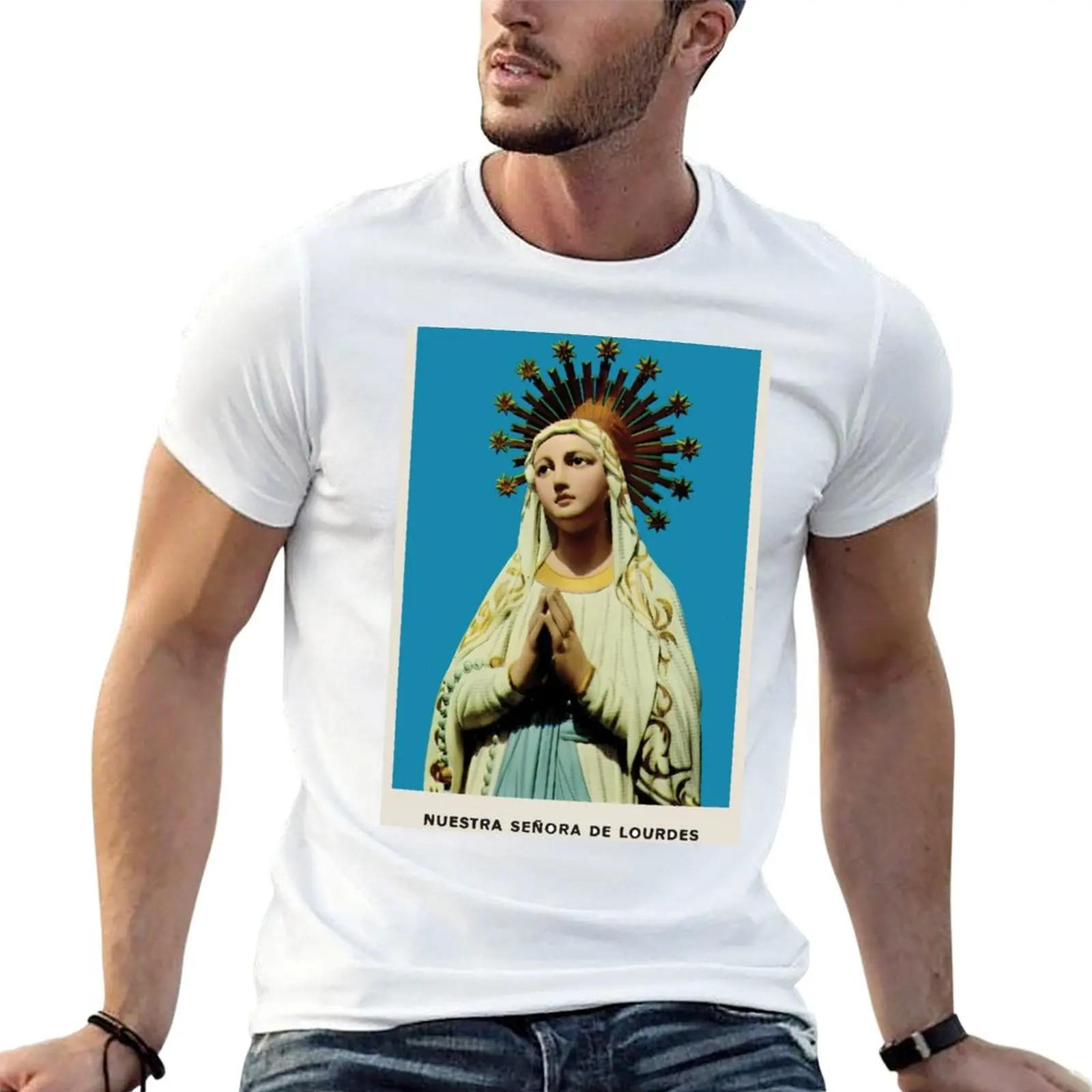 Notre-Dame des Douleurs, Mère Marie (Nuestra Senora de Lourdes) - T-shirt religieux vintage, simple, tendance et décontracté