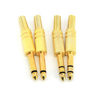 6.5 Gold Plated 6.35mm Male 1/4 Mono stereo solder audio Jack Plug Connector Soldering 6.5mm for KTV