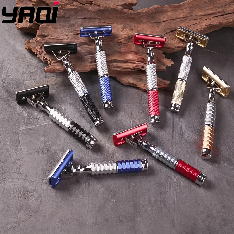 2026 Flash Sale！Yaqi Blind Box Razor Double-edge Tilt Diagonal Razor Head Inclined at 45° to Handle for Shaving Accessories