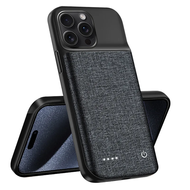 بطارية بمشبك خلفي باور بانك عالي الجودة لهاتف ابل ايفون 15 برو ماكس 15 برو 15 بلس 15 حافظة طاقة البطارية باور بانك