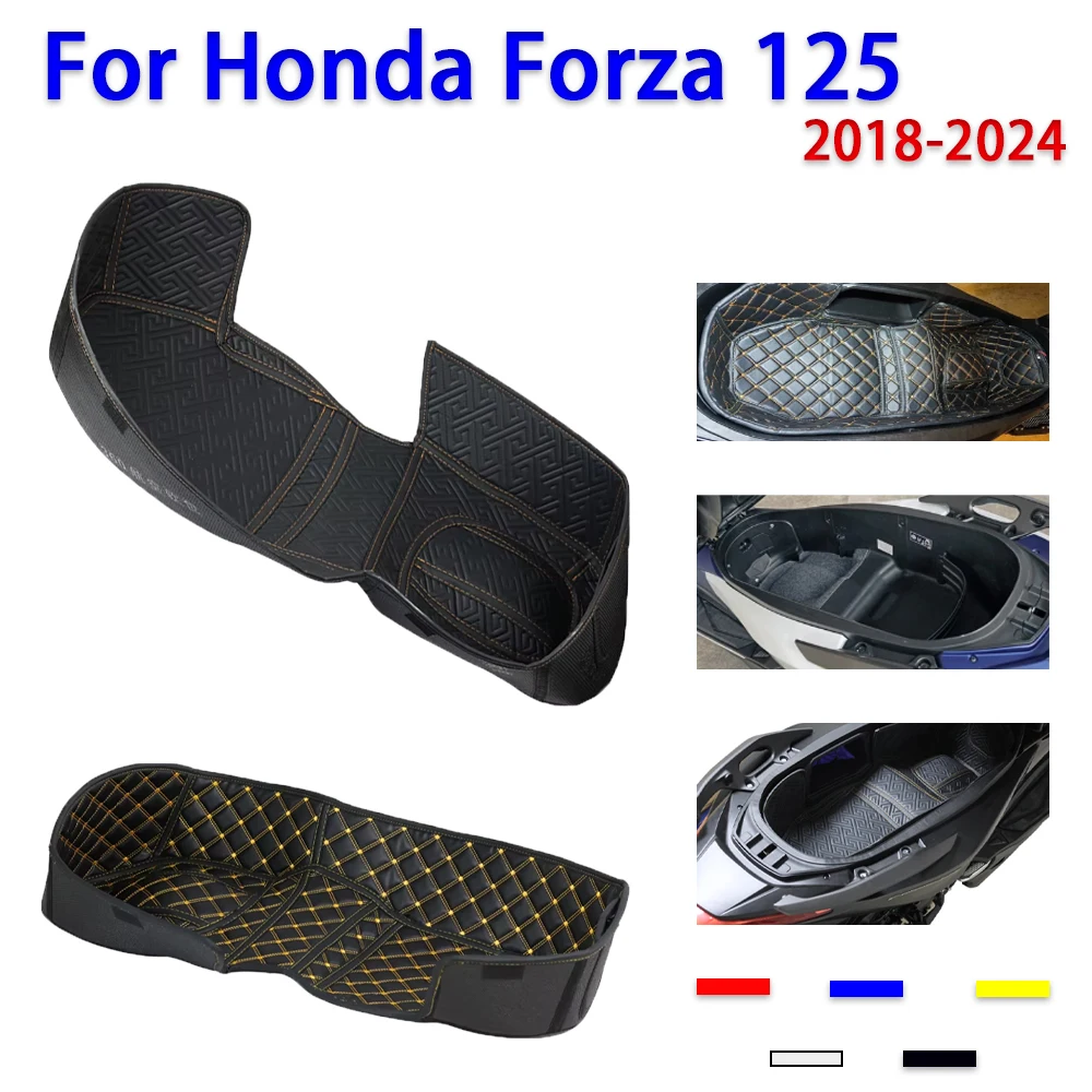 For Honda Forza 125 Forza125 Motorcycle Seat Storage Box Leather Rear Trunk Cargo Case Luggage Liner Protector Pad Accessories