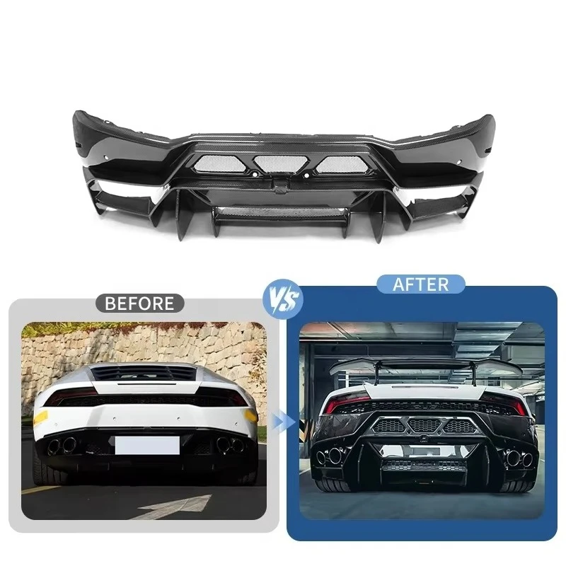 High Quality Vors Style Carbon Fiber Mix Fiberglass Rear Bumper for  Huracan Lp610 Lp580