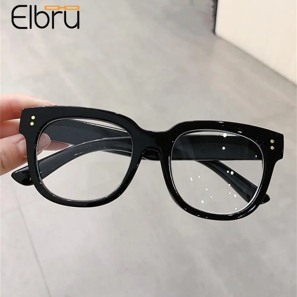 

Elbru Fashion Black Anti Blue Light Reading Glasses Women Men Oversize Square Presbyopic Eyeglasses Read Eyewear Diopters 0+1+4