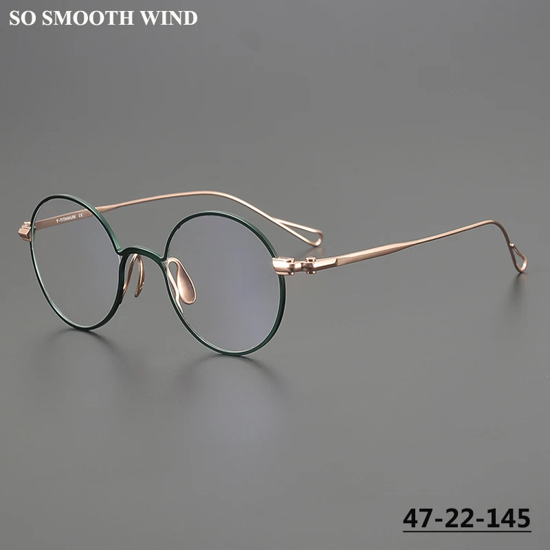 

High-end Pure Titanium Round Glasses Frame Men Brand Design Vintage Circle Eyeglasses Women Ultralight Spectacles Eyewear U-152