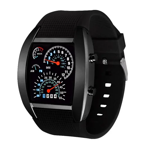 Imagen 2 del producto Moda llegada hombres mujeres LED tablero digital patrón dial deporte reloj de pulsera regalo práctico