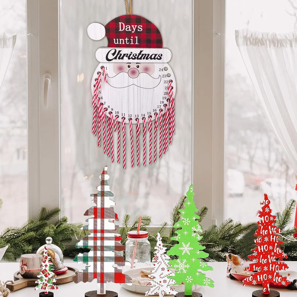 

Christmas Advent Calendar Wooden Hanging Door Pendant for Front Door Wall Decor Holiday Christmas Calendar Ornament