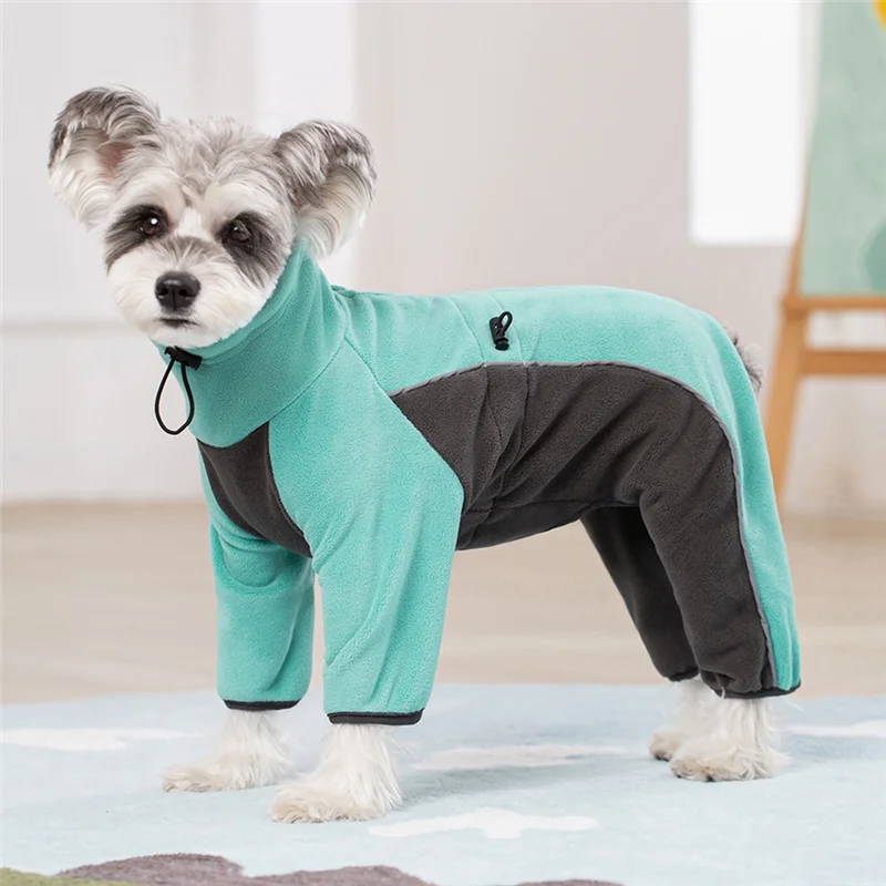 Mono de invierno para perros, monos cálidos de lana gruesa para perros pequeños, ropa reflectante a prueba de viento para cachorros, ajustable