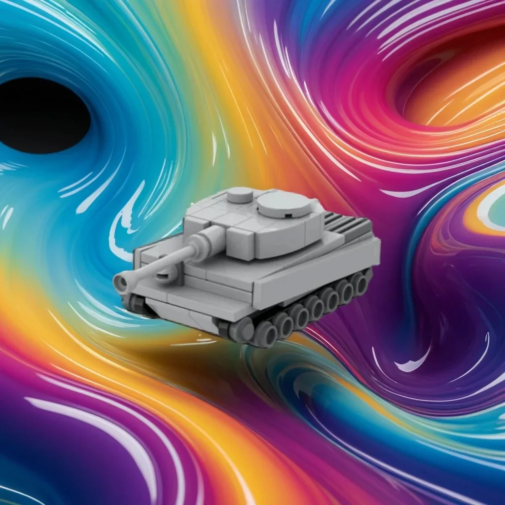

115 шт. MOC Mini Tiger Tank DIY миниатюрный доспех-автомобиль-портативная военная модель, идеальный декор стола, строительные блоки, подарок