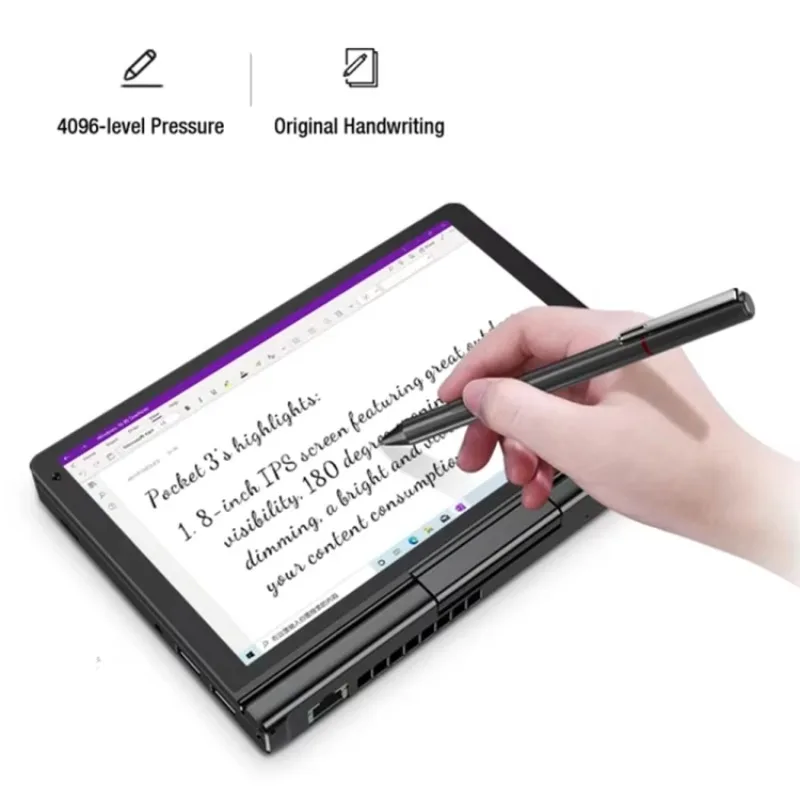 Pocket 3 Mini PC 8GB+512GB Rotasi Lipat 180 Derajat Laptop Mini Saku 8.0 Inci