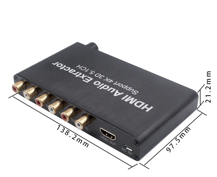 5.1CH 4K 3D HDMI-compatible Audio Extractor Decode Coaxial To RCA