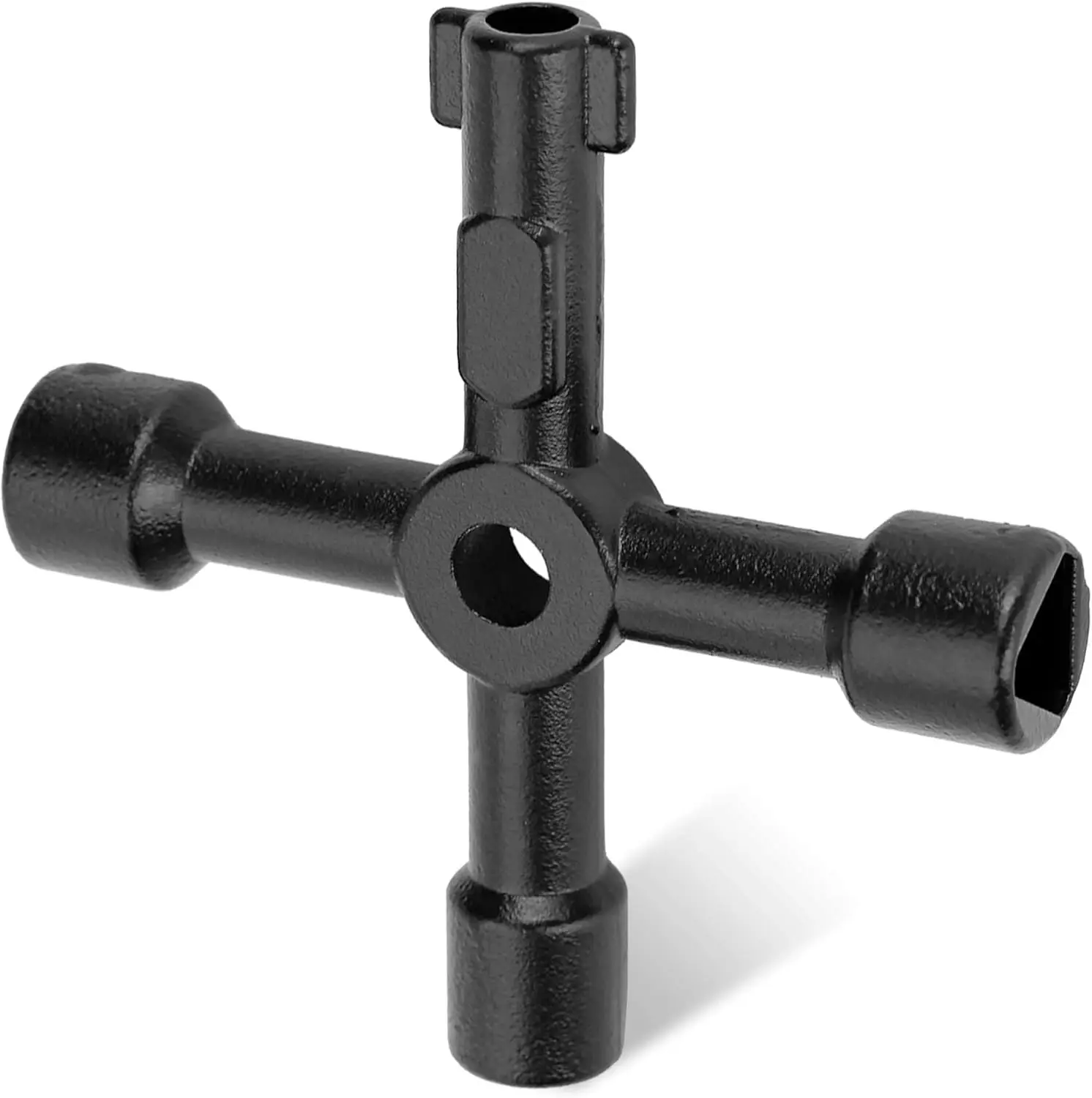 Llave de agua Sillcock de 4 vías, llave de espiga de agua cruzada Universal multifuncional, herramientas de válvula de electricistas para fontaneros de aleación de Zinc