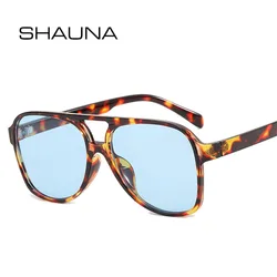 SHAUNA moda kobiety Pilot okulary Retro mężczyźni niebieskie żółte odcienie UV400 trendy okulary przeciwsłoneczne