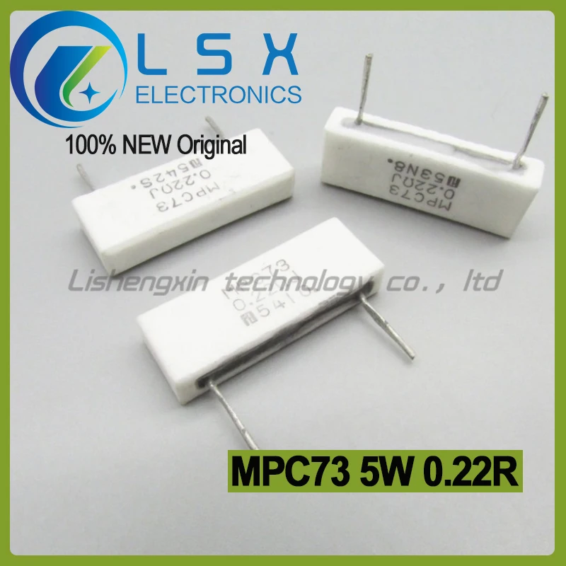 10pcs MPC73 5W 0.22R 220mR 5% cement wire wound resistor vertical frequency division ceramic resistor