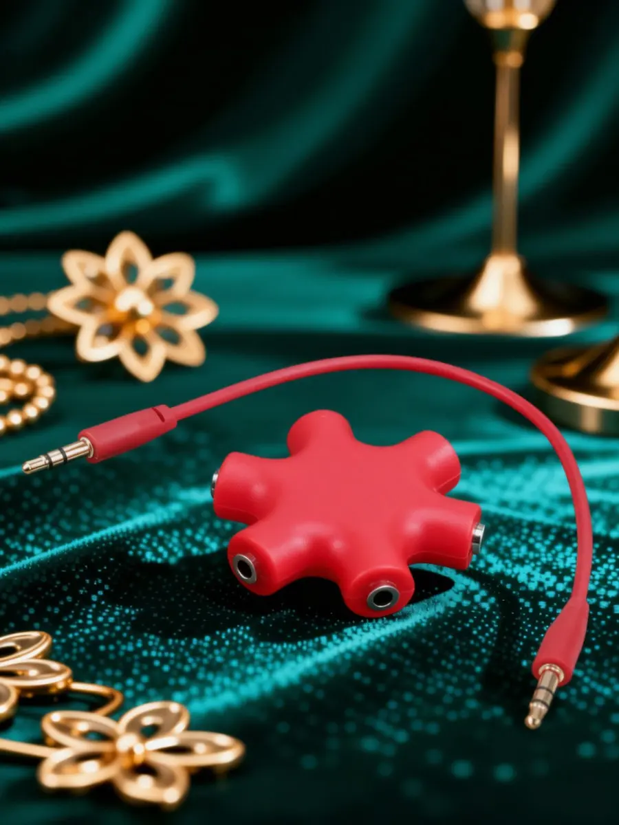 5 Way Earphone Splitter Hexangular Headphone Jack Splitter Female Audio Connector Adapter for Phone Music Player Pc Share Sound
