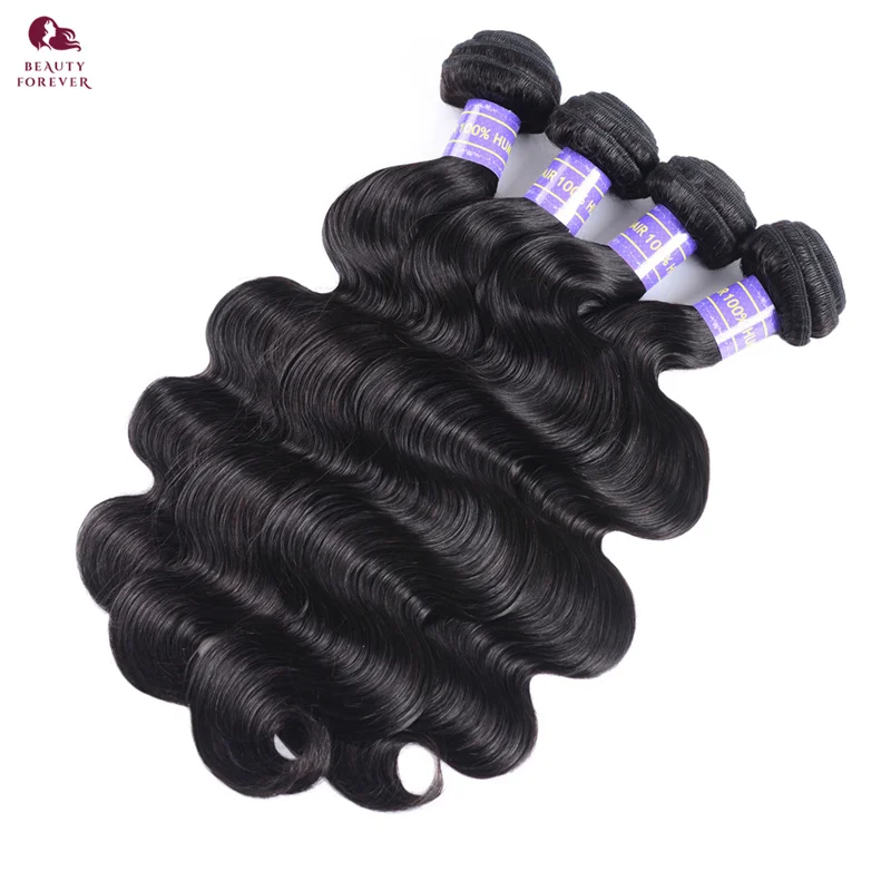 Beautyforever High Ratio Brazilian Body Wave 4 Bundles Human Hair Weave 100% Virgin Human Hair Free Shipping Double Weft