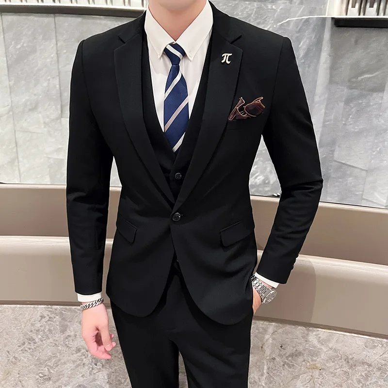 

wm2Three-piece suit for men, new spring and autumn wedding banquet dress, wedding groom suit, men's clothing
