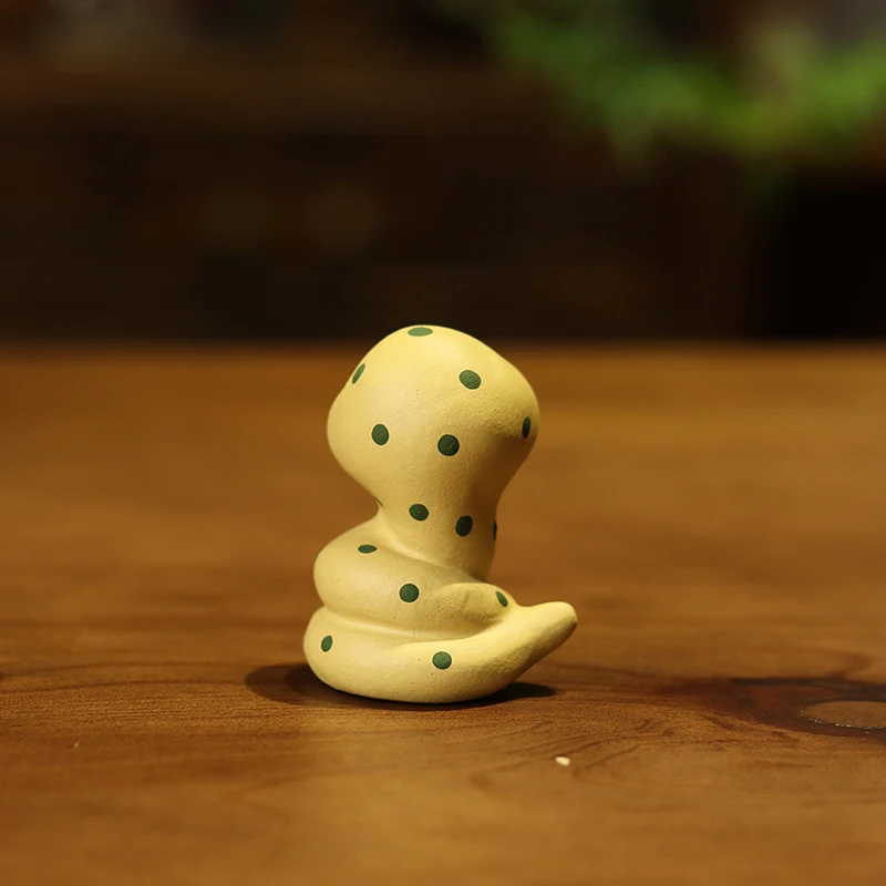 Purple sand tea pet snake handmade boutique can be raised cute flower snake tea set accessories tea table ornament for friends