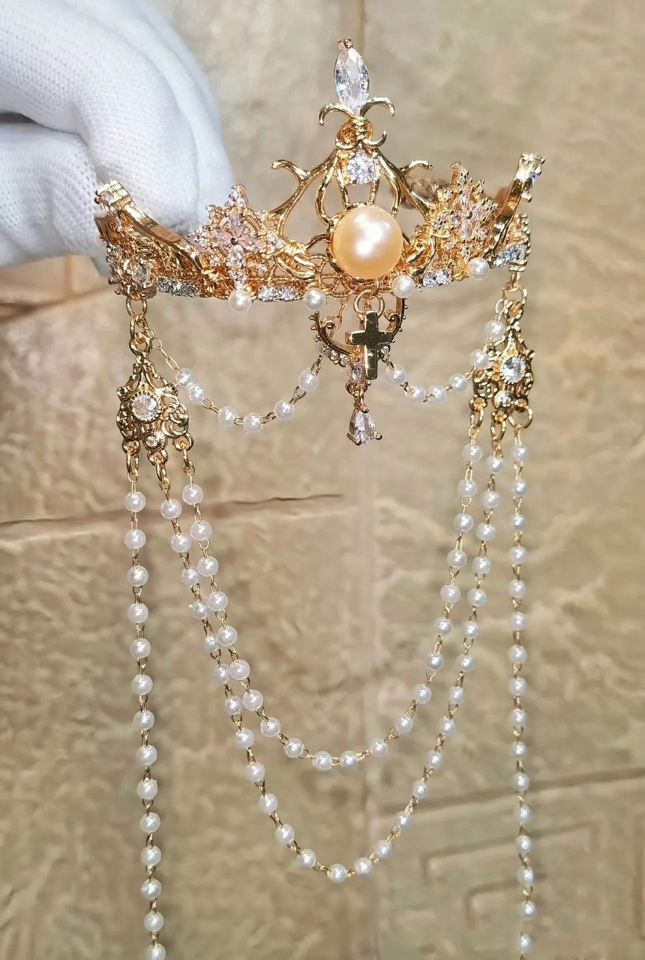 

BJD Headdress 1/4 Doll Diamond Crown Small Pearl Accessories