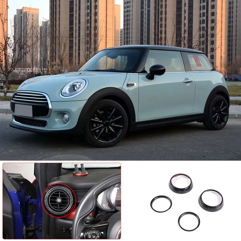 

For BMW MINI F55/F56/F57 central control side air outlet ring decorative stickers ABS carbon fiber style interior accessories