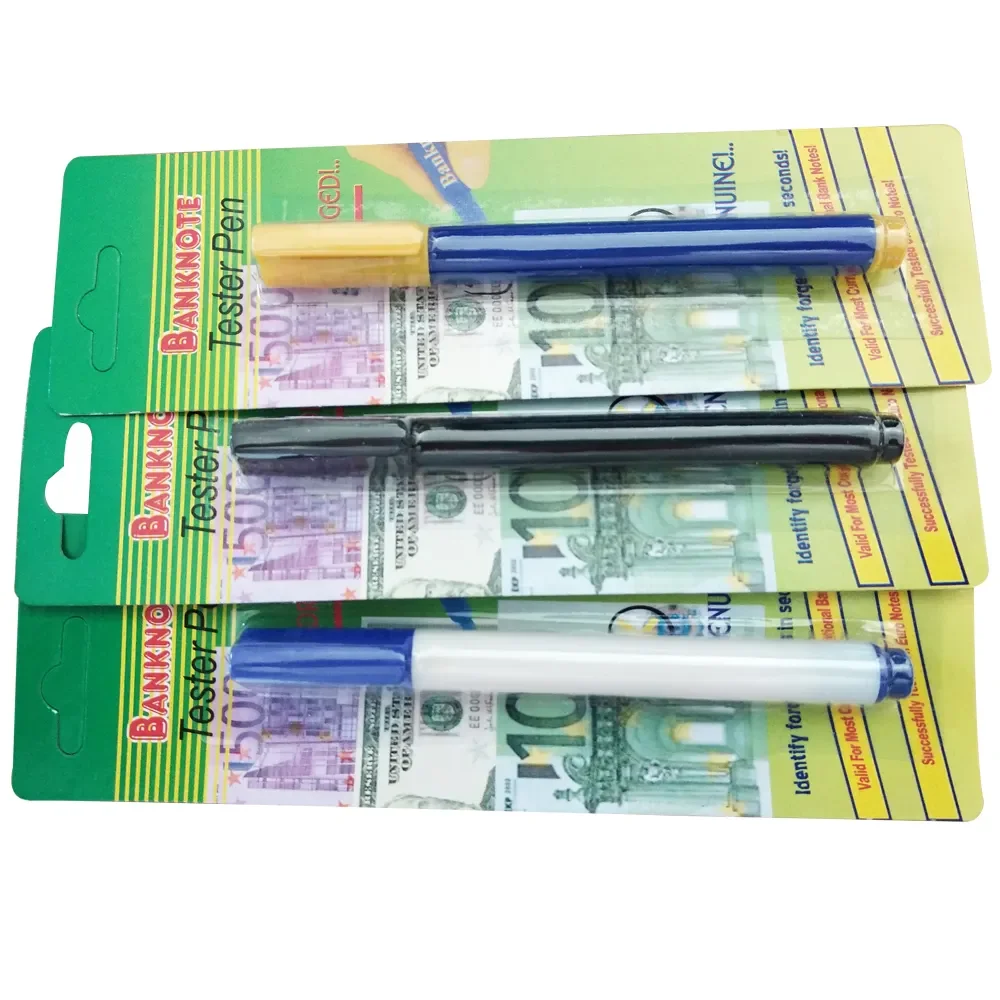 Bolígrafo probador de billetes, Detector de dinero de fácil operación con tinta formulada especial, notas de billetes, Inspector de efectivo