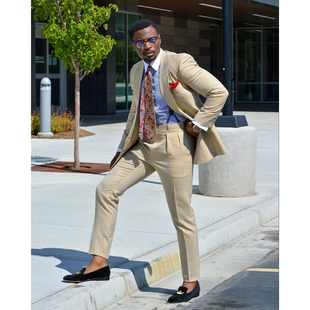 

Luxury Suits For Men Slim Fit Prom Party Wedding Groomsmen Groom Suit Tuxedo 2Pcs Fashion Costume Homme Blazer Pants