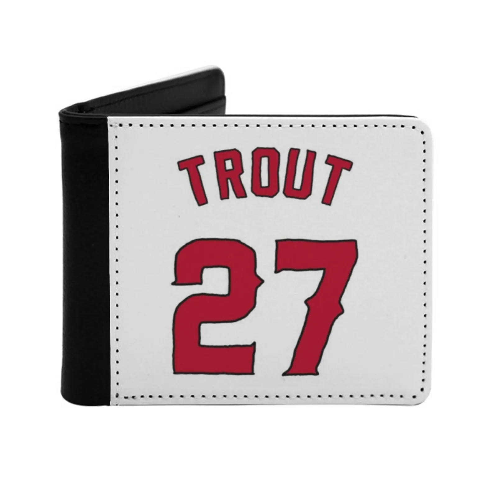 Mike Trout Personalized Men's Leather Wallet Card Money Bag Pu Leather Wallet Sports Baseball Basketball Athletes Hockey Angels