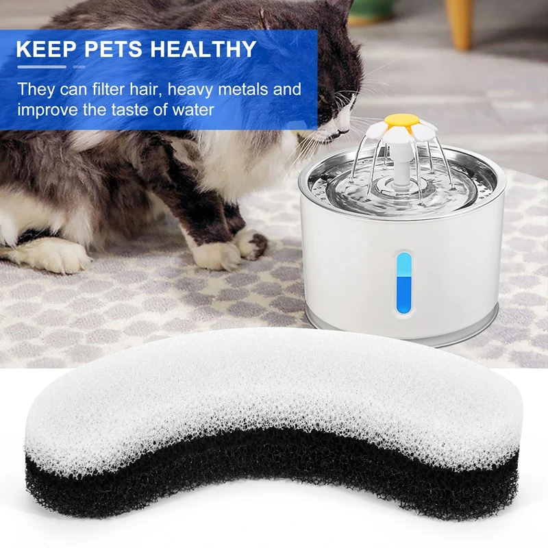 8 Stuks Huisdier Fontein Filters Kat Fontein Spons Filter Vervanging Voor WF050 Kat Fontein-A22G
