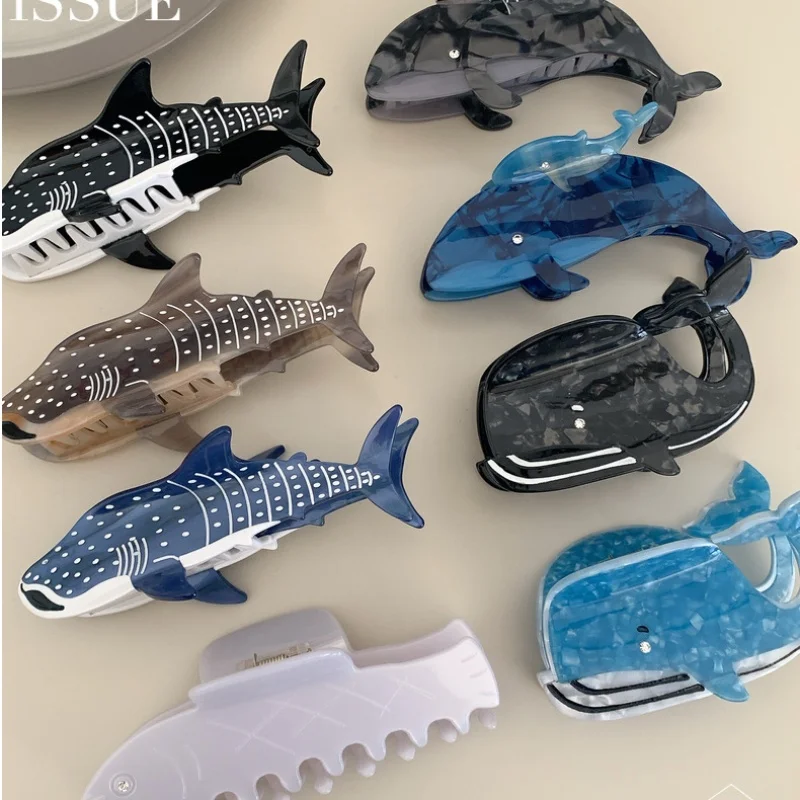 YHJ Dolphins Whales Sharks Hair Claw Marine Animals Acetate Hair Claw Clip Crabs Hair Accessories for Women Girls