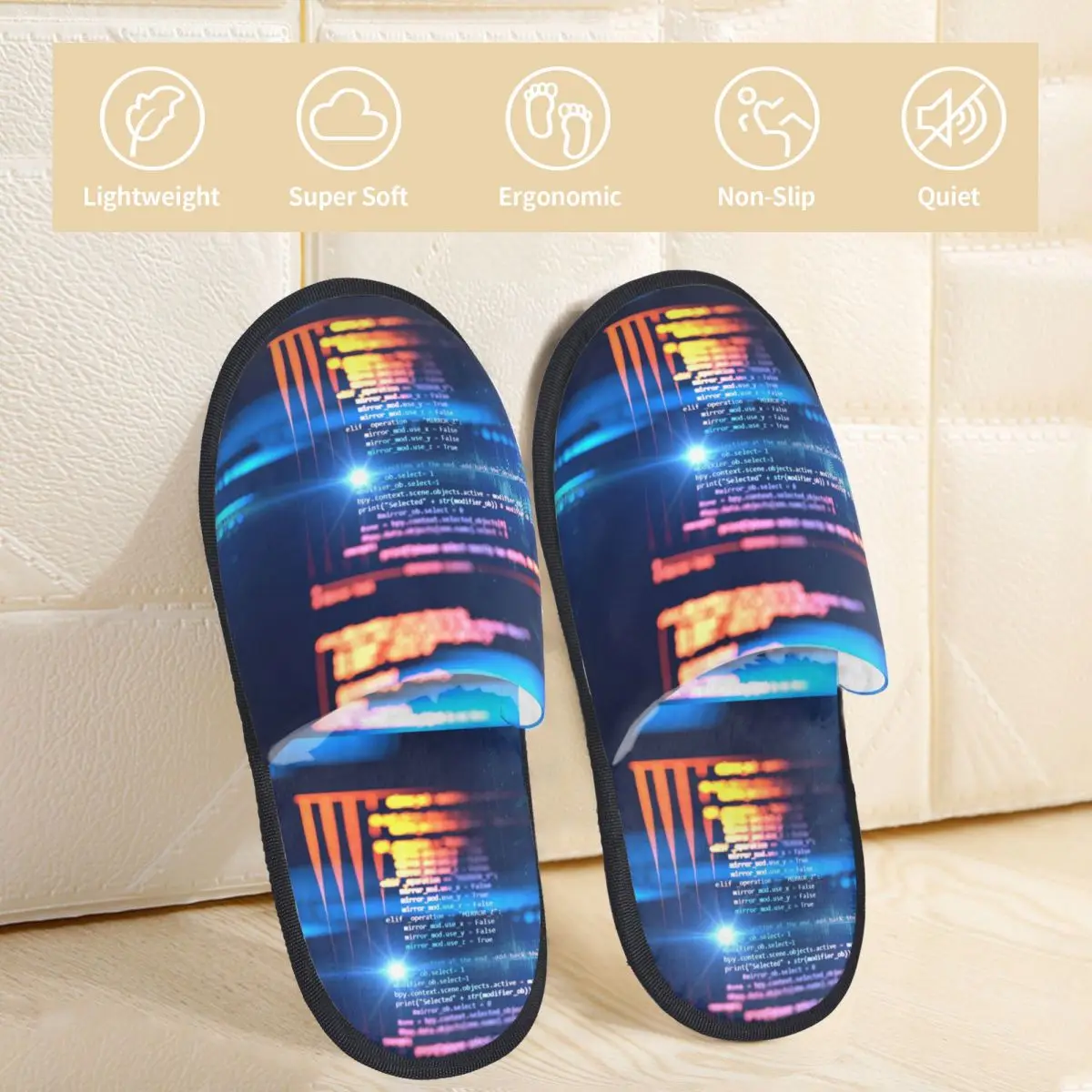 Echte Programma Programmeercode Mannen Vrouwen Harige Slippers Gezellig Thuis Slippers