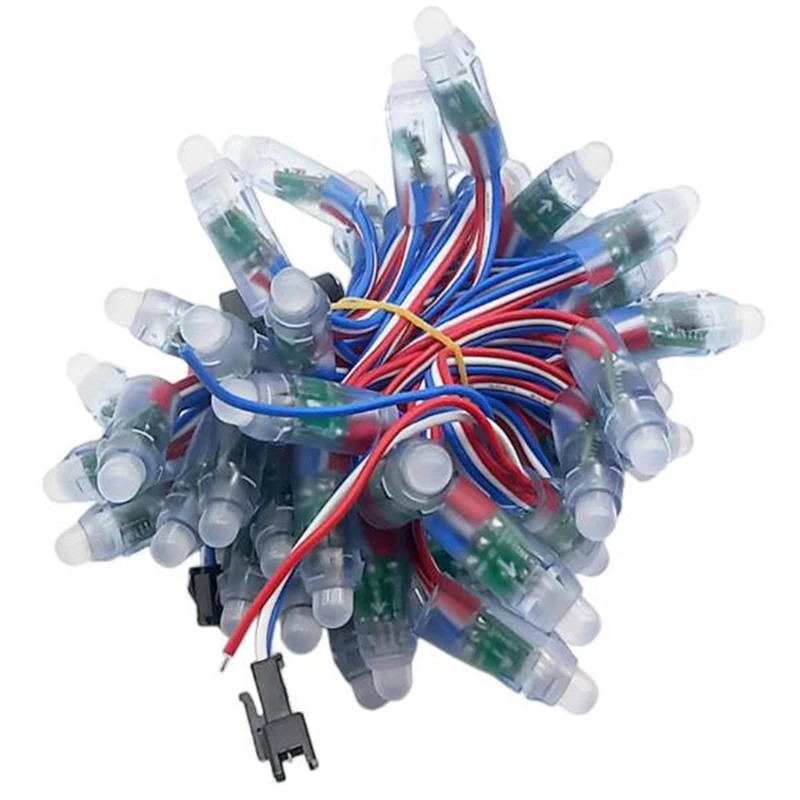 

Color LED Pixel Module Waterproof IP68 DC12V 9mm Input 500PCS a string RGB LED Module for Advertising Letter