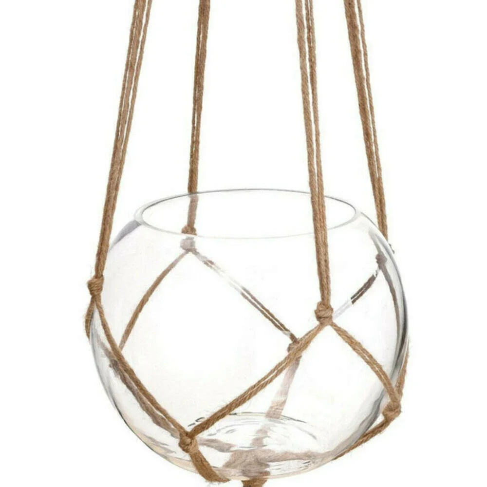 

New Hot Plant Holders Plant holders Pot Pocket Hemp Rope Macrame Plant Outdoor Pot Rope Top Basket Garden Parts