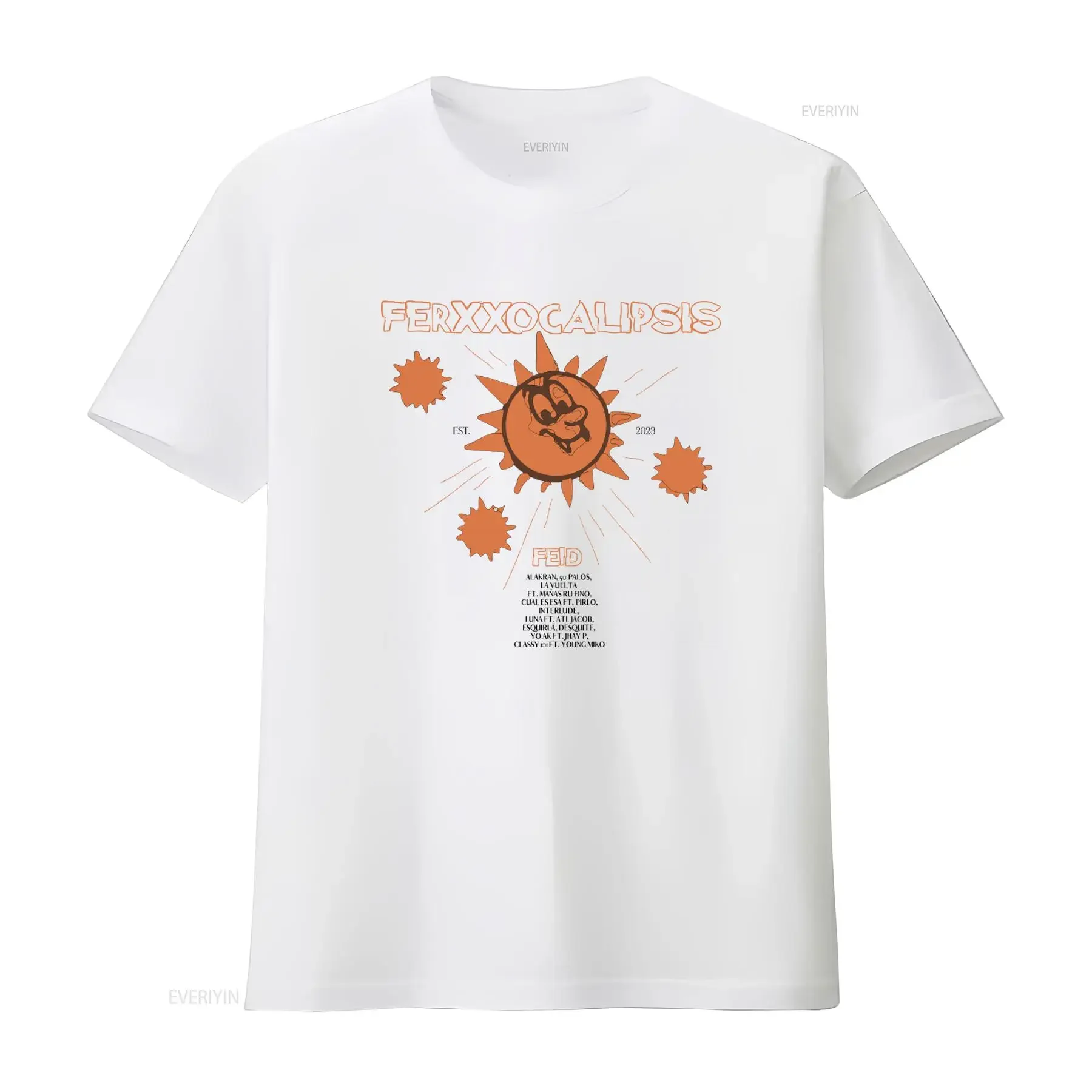 Ferxxocalipsis Feid New EP T Shirt Tracklist for Ferxxo Fans Streetwear Aesthetic Urban Reaggeton Singer vintage Washed Casual