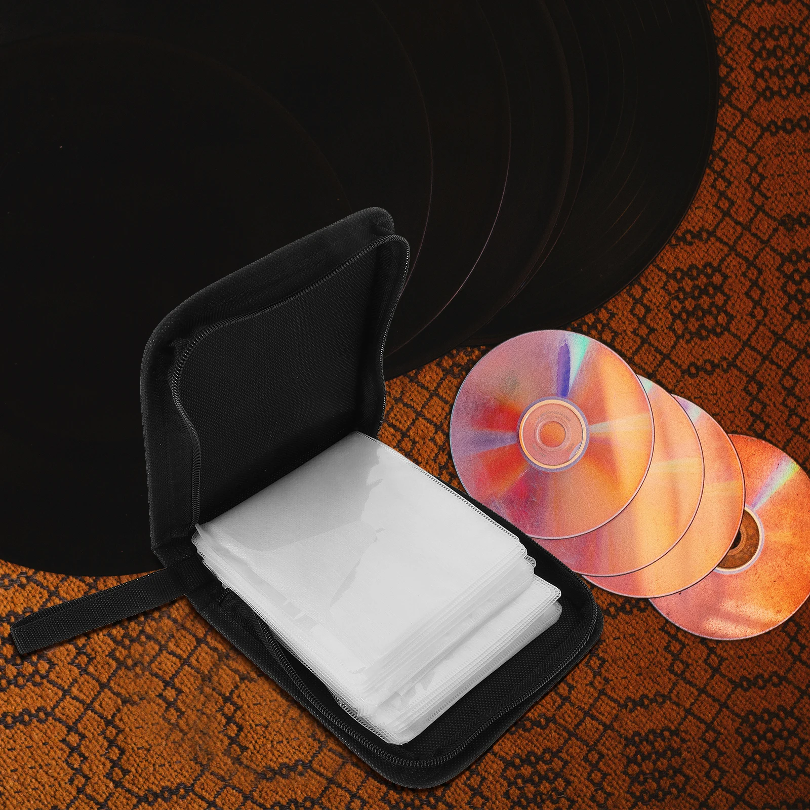 

Car CD Storage Bag Red Oxford Fabric Portable DVD Case Organizer for Home Car Reusable Safe Convenient CD Binder Holder