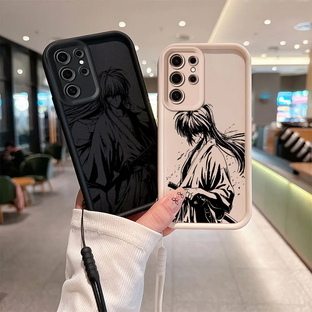 Comics Rurouni Kenshin Phone Case for Samsung S24 S23 S22 S21 S20 Note FE Plus Ultra 5G Soft Silicone TPU Cover With Hand Strap