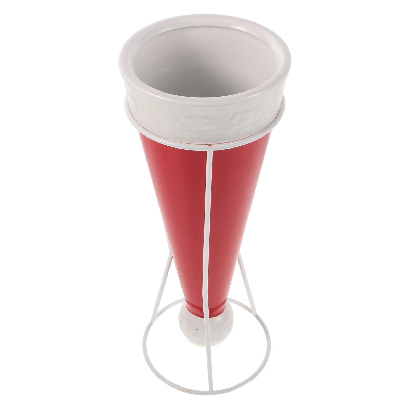 

Santa Hat Shaped Ceramic Vase Christmas Decor Vintage Floral Arrangement Holder for Home Living Room Bedroom Centerpiece