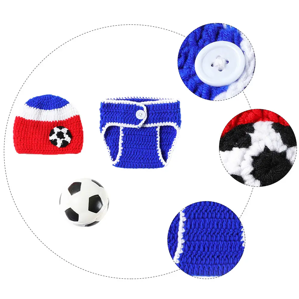 1 conjunto de roupa de futebol conjunto de fantasia de malha macia para fotografia adereços vestíveis artesanato artesanal confortável