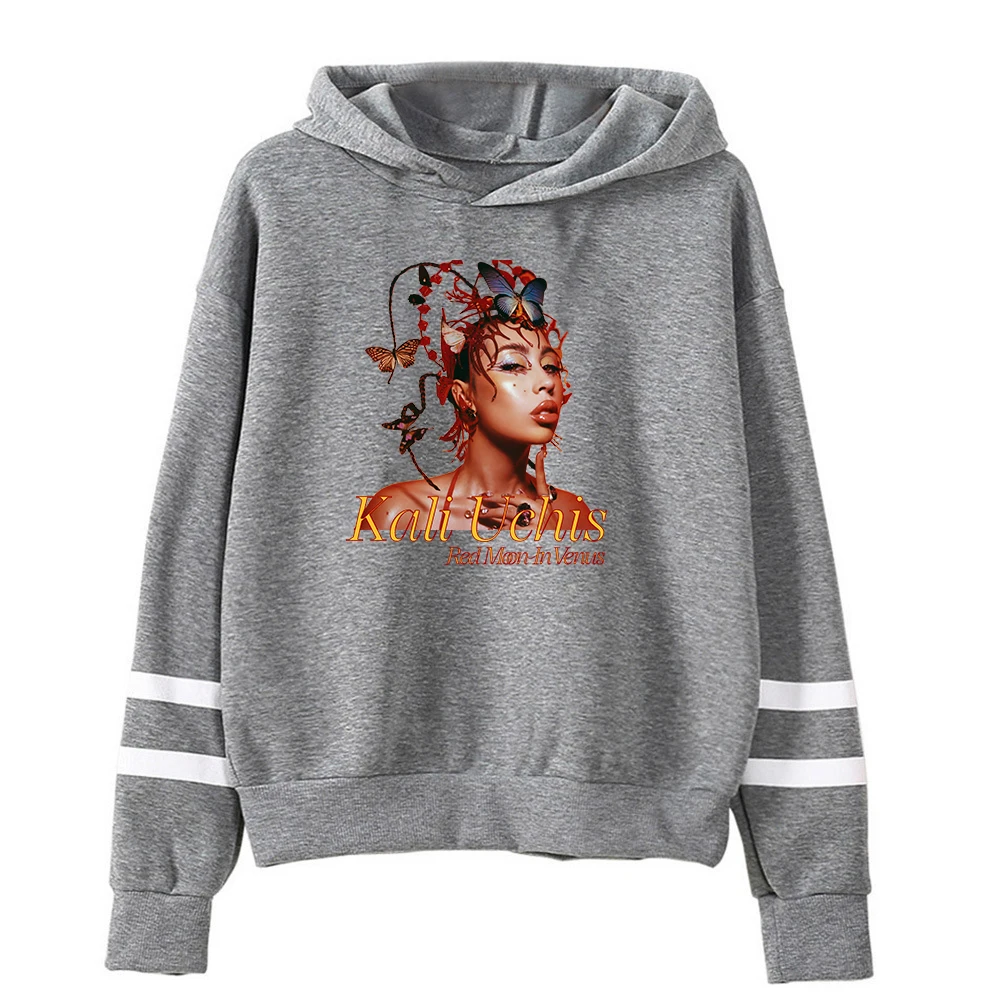 Kali Uchis Hoodie bulan merah di Venus Album 2023 dunia Tour tanpa saku bar paralel lengan Streetwear Wanita Pria kaus bertudung