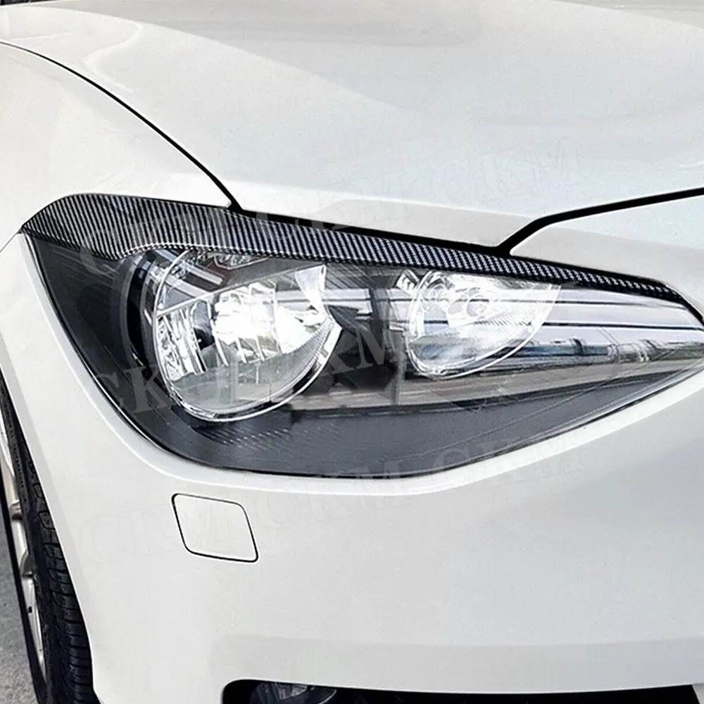 

Carbon Fiber Headlight Eyelid Cover Trim Car Front Headlamp Eyebrow Sticker for BMW 1 Series F20 116i 118i M135i 2016-2019