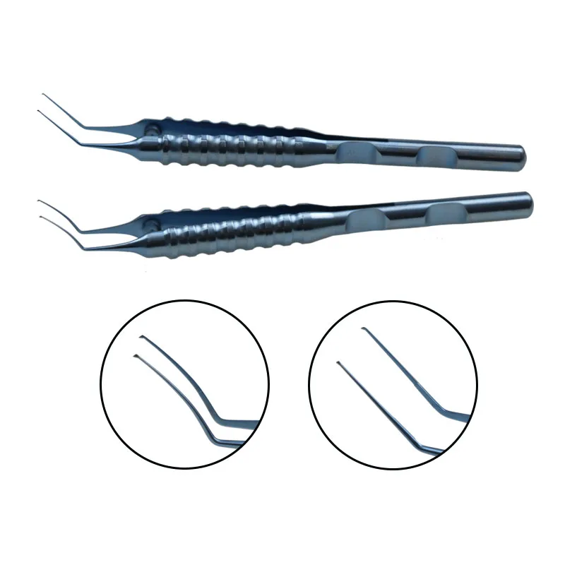 

Curved Angle Capsulorhexis Forceps Eye Tweezers Ophthalmic Eye Instrument Titanium Alloy