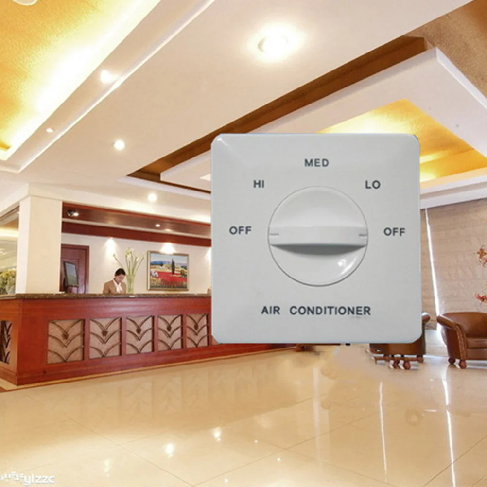 

White Coil Three-Speed For Central Air Conditioning Abs Material Panel Fan Controller Air Conditioning Controller Fan Coil