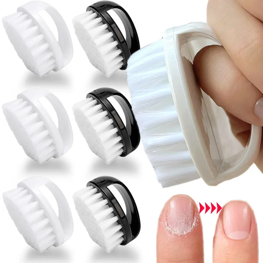

2pcs Ring Nail Dust Cleaning Brush Hard Bristles DIY Nails Brushes Professional Dust Cleaning Make Up Brush Manicure Care Tools