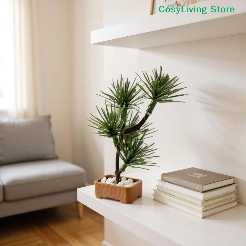 [CL]1Pcs Mini Bonsai Model Micro Landscape Garden Bonsai Ornament Scene Simulation Pine Tree Green Plants Decoration[CL]