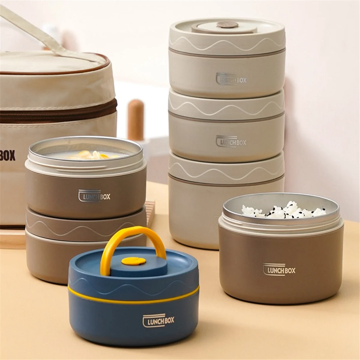 

Food Warm Lunch Container,Stainless Steel Thermal Lunch Container Portable Thermal Bento Box Food Container