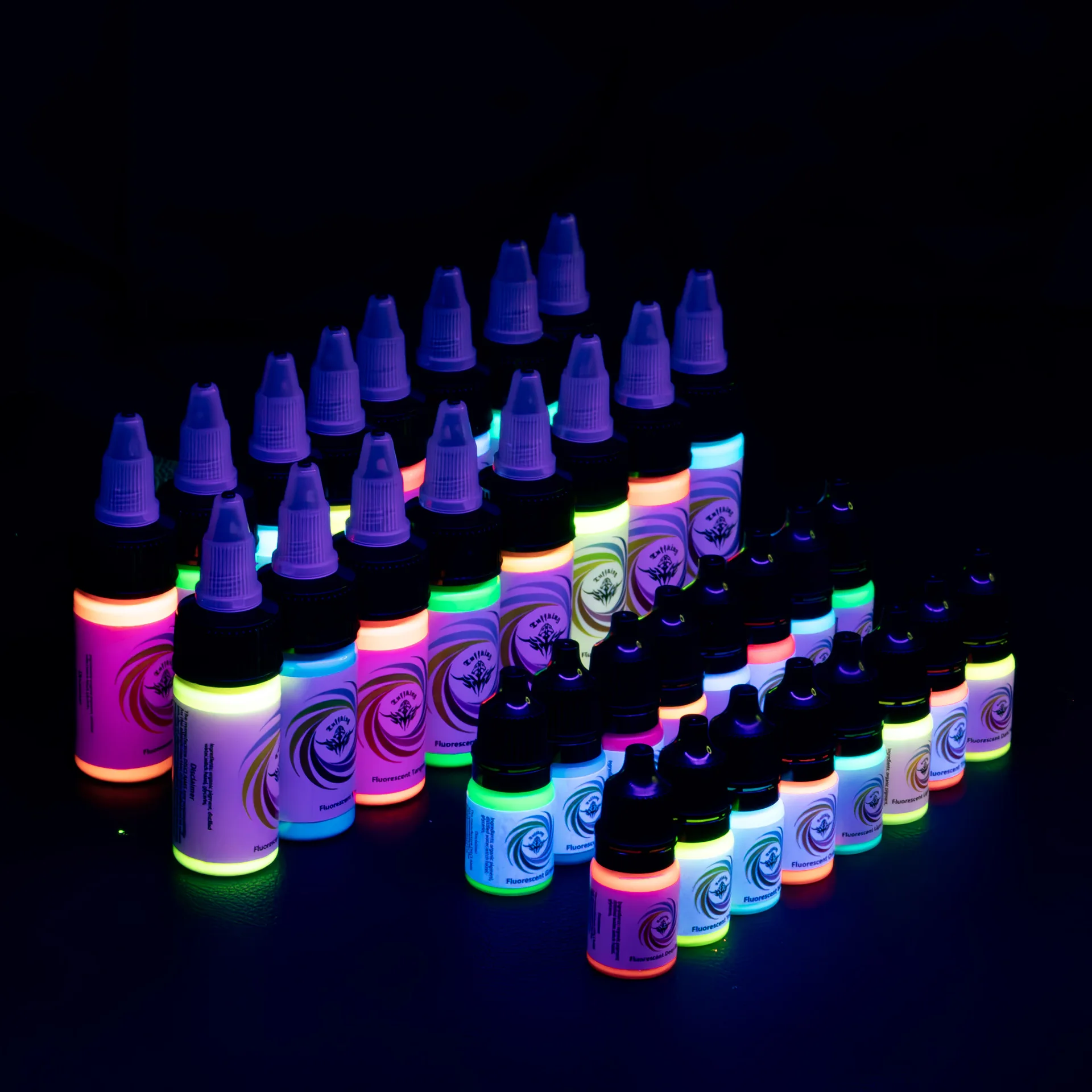 Tuffking Cross border 16 Color Fluorescent Color 5ml Tattoo Ink Rainbow UV Ink Tattoo Dye Consumables
