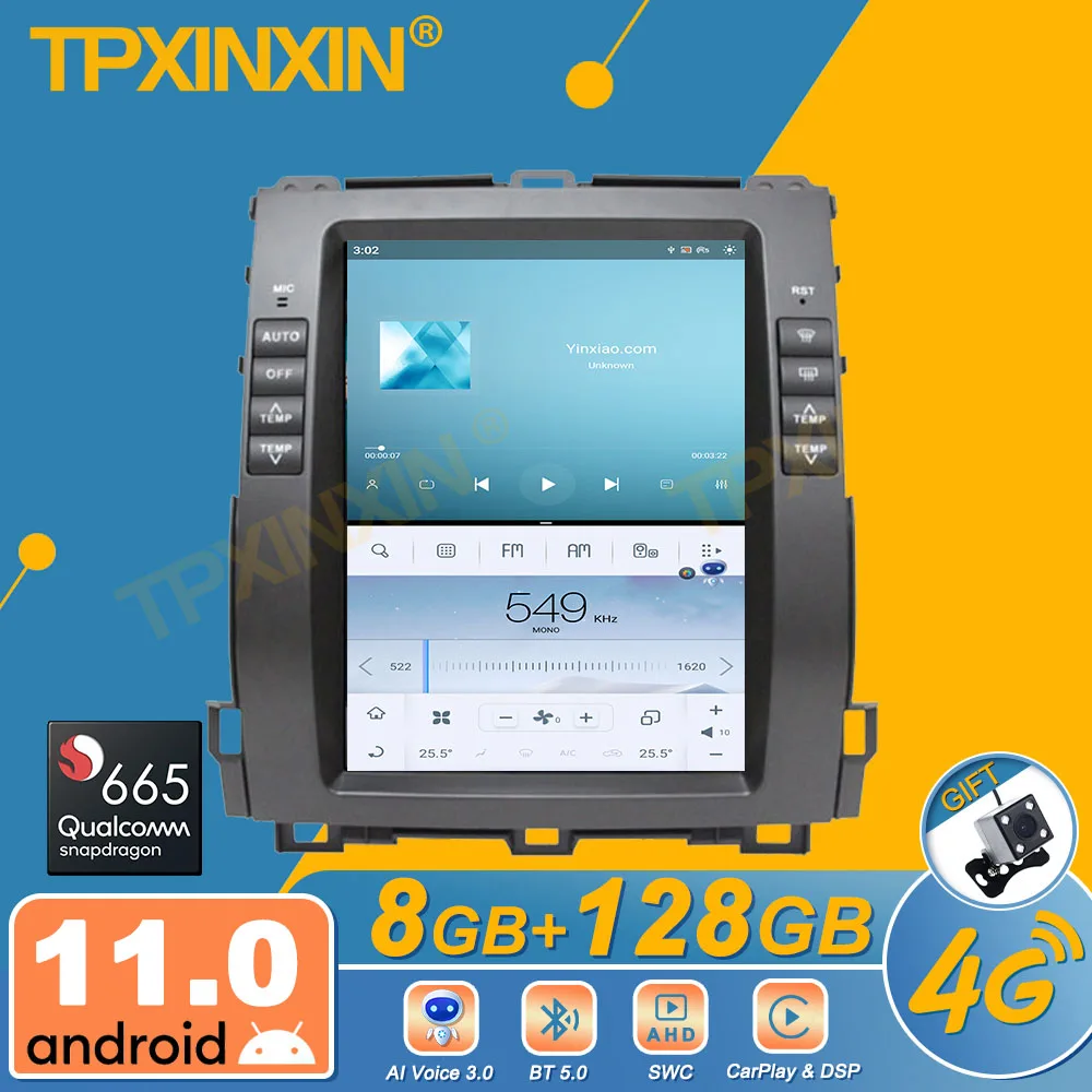 

Автомагнитола для Toyota Land Cruiser Prado 120, Lexus GX470, 2002-2009, Android, экран Tesla, 2Din стереоприемник, Авторадио, мультимедиа