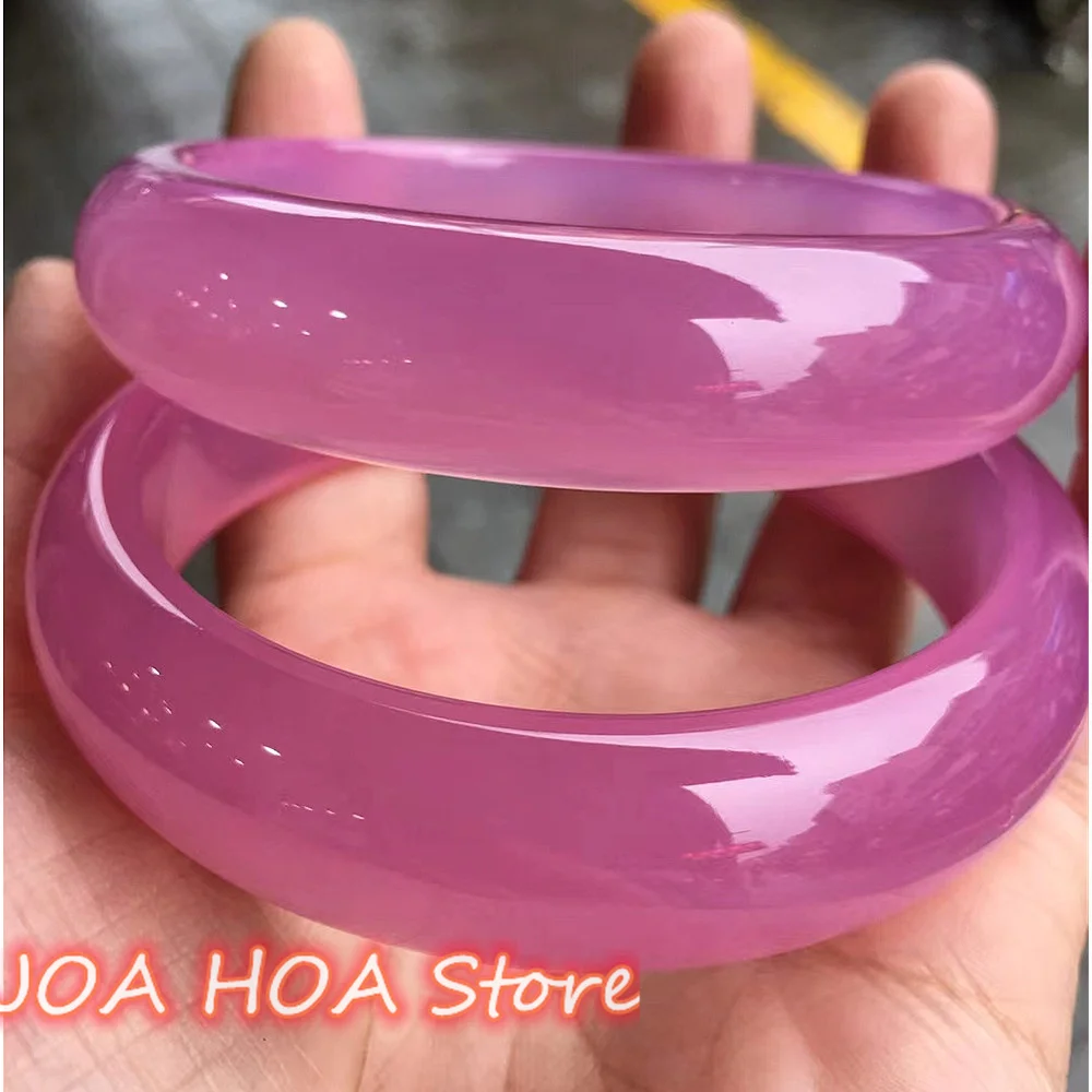 

Natural Violets Color Jadeite Handring Exquisite Chalcedony Bangle Elegant Lavender Jade Bracelet Quality Bangles Fine Jewelry