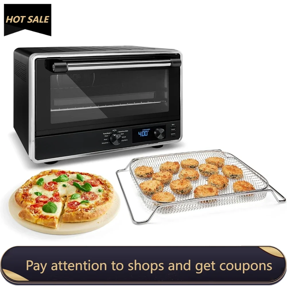 

Digital Countertop Oven with Air Fry & Pizza Stone, Black Matte