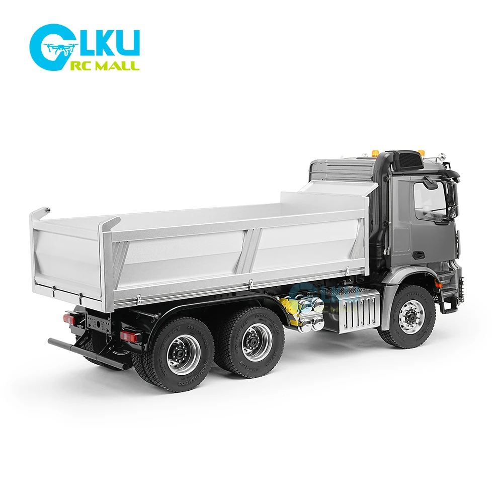MD 1/14 3363 Truck 6x6 Mud Truck Hydraulic Dump Truck Simulation Model Sound Light