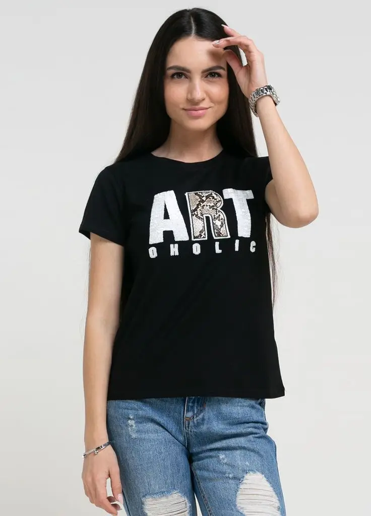 تيشيرت قطني كبير الصدر بتصميم كلاسيكي للنساء ، تيشيرت فضفاض للسيدات ، موضة غير رسمية ، شارع ، سفر ، طباعة أحرف ، مقاس كبير #2