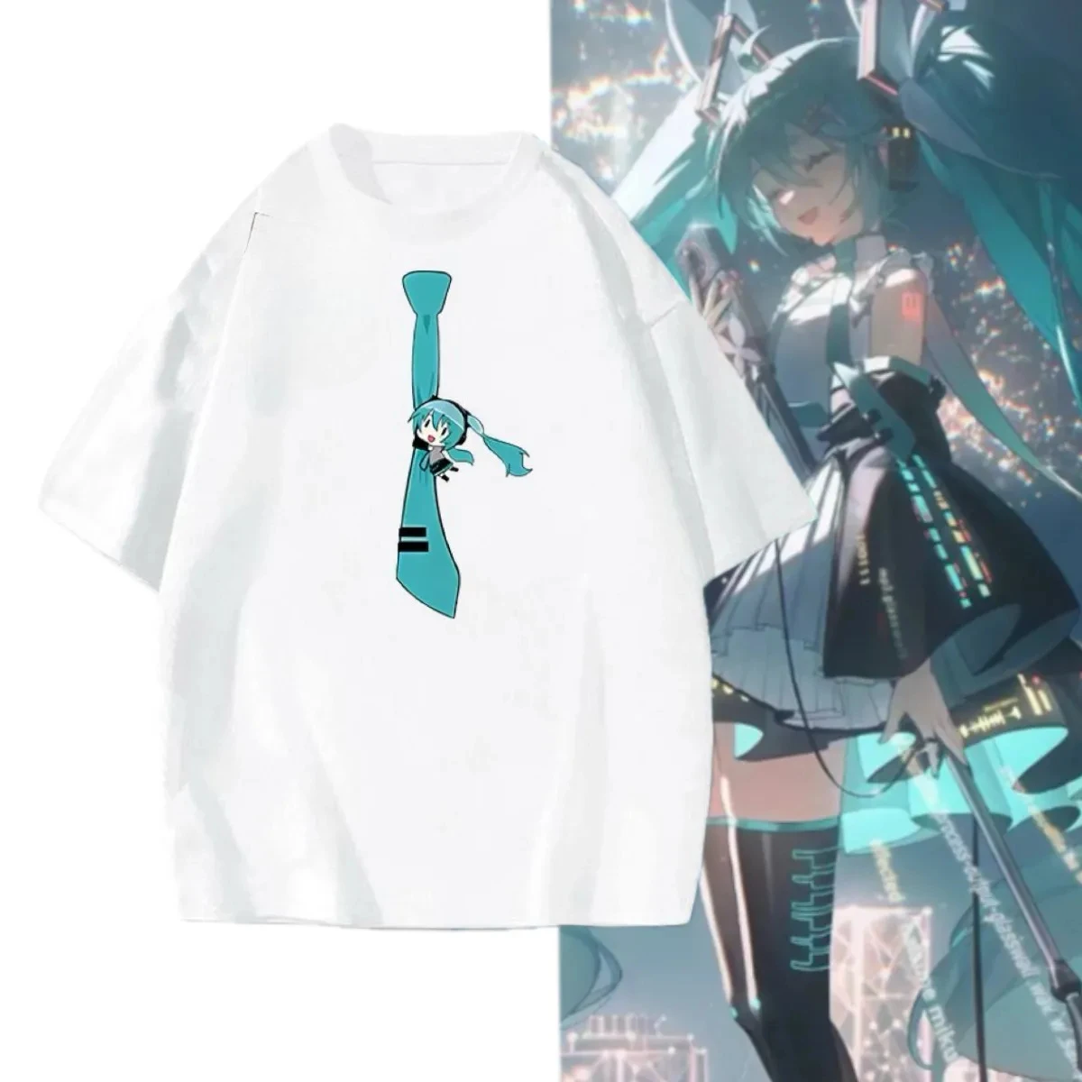 تي شيرت Hatsune Miku 2025 الرسمي للرجال على الموضة |   مينيسو مرخص |   100% قطن سريع الجفاف |   تي شيرت برسومات هاراجوكو مقاس S-5XL